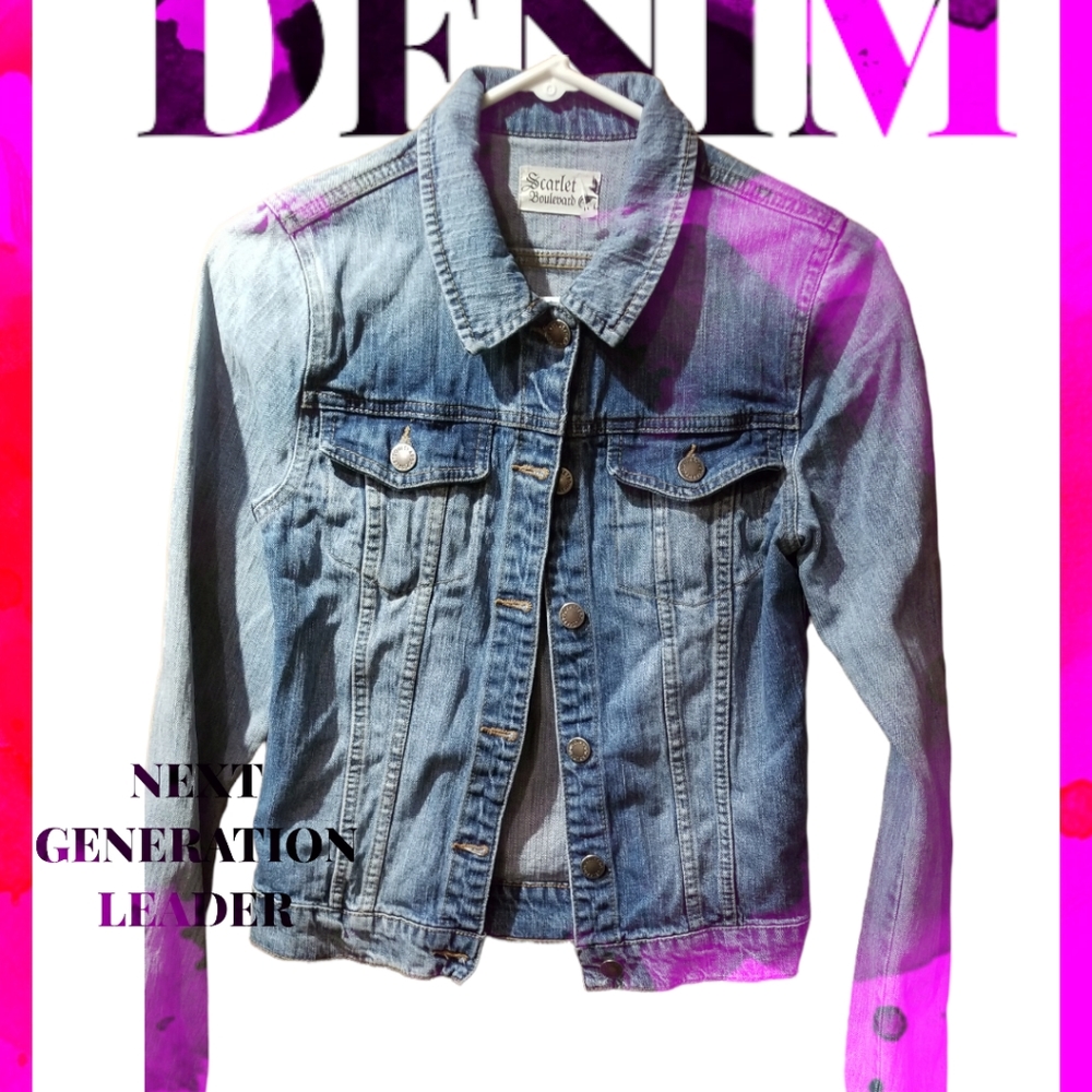 Scarlett Boulevard Ombre Blue Denim Jacket
